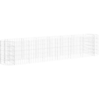 vidaXL Galvanised Iron Gabion Raised Bed - Garden Border 260x50x50 cm vidaXL Galvanised Iron Gabion Raised Bed - Garden Border 260x50x50 cm