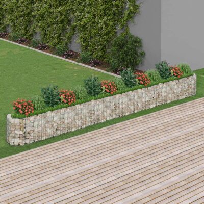 vidaXL Galvanized Iron Gabion Raised Bed - Garden Border (540x50x50 cm) vidaXL Galvanized Iron Gabion Raised Bed - Garden Border (540x50x50 cm)