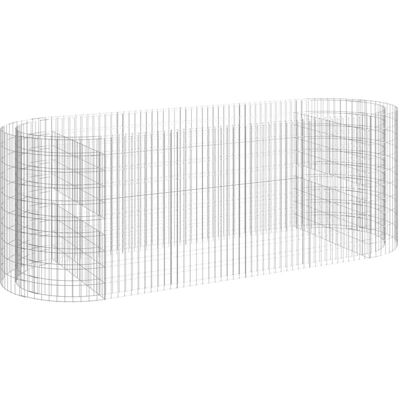 vidaXL Galvanized Iron Gabion Raised Bed Garden Border - 300x100x100 cm vidaXL Galvanized Iron Gabion Raised Bed Garden Border - 300x100x100 cm