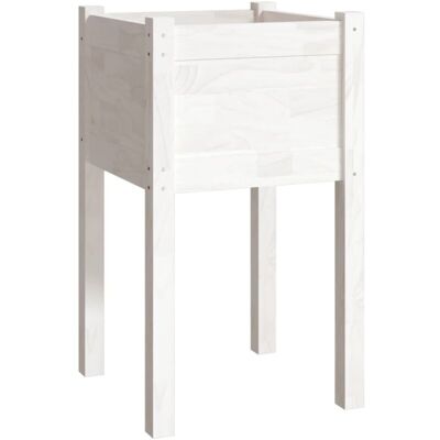 vidaXL White Solid Pine Garden Planter - Planter Box for Outdoors vidaXL White Solid Pine Garden Planter - Planter Box for Outdoors