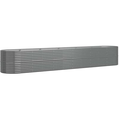 vidaXL Grey Powder-coated Steel Garden Planter 440x80x68cm vidaXL Grey Powder-coated Steel Garden Planter 440x80x68cm