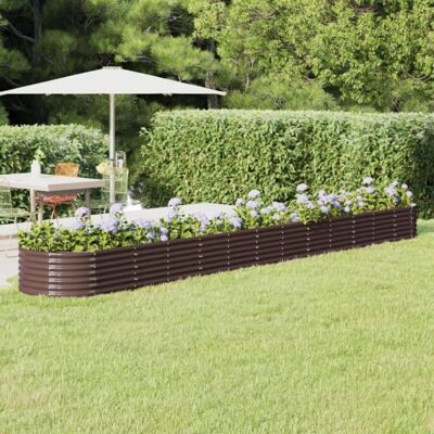 vidaXL Garden Raised Bed Powder-coated Steel 512x80x36 cm Brown vidaXL Garden Raised Bed Powder-coated Steel 512x80x36 cm Brown