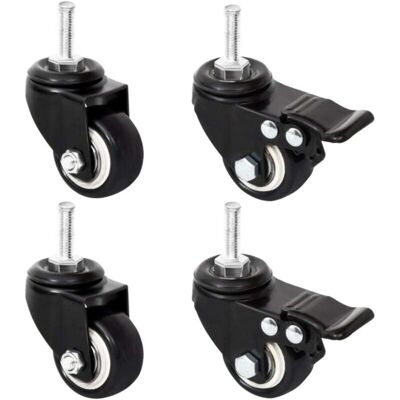 vidaXL Wheels for Planters - Black Iron - 8x3.5x8 cm vidaXL Wheels for Planters - Black Iron - 8x3.5x8 cm