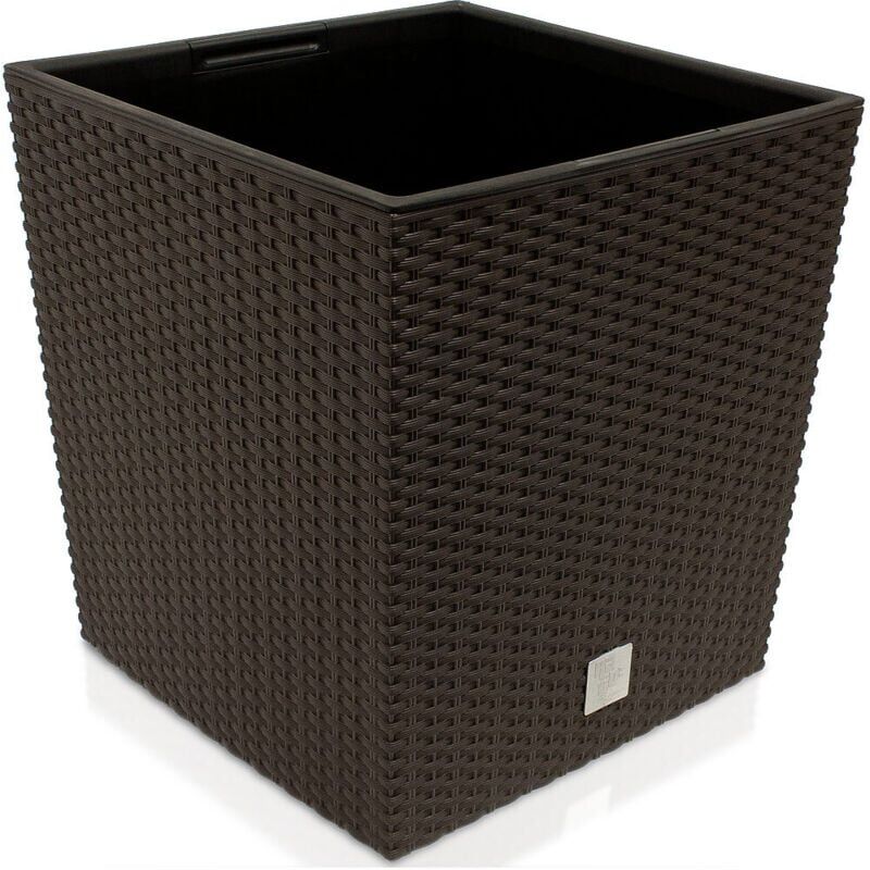 Prosperplast Markenartikel - deuba® 35/64 Litre Rattan-Look Weatherproof Flower Pot Inner Planter Convenient Handles Indoor and Outdoor Versatility Stylish