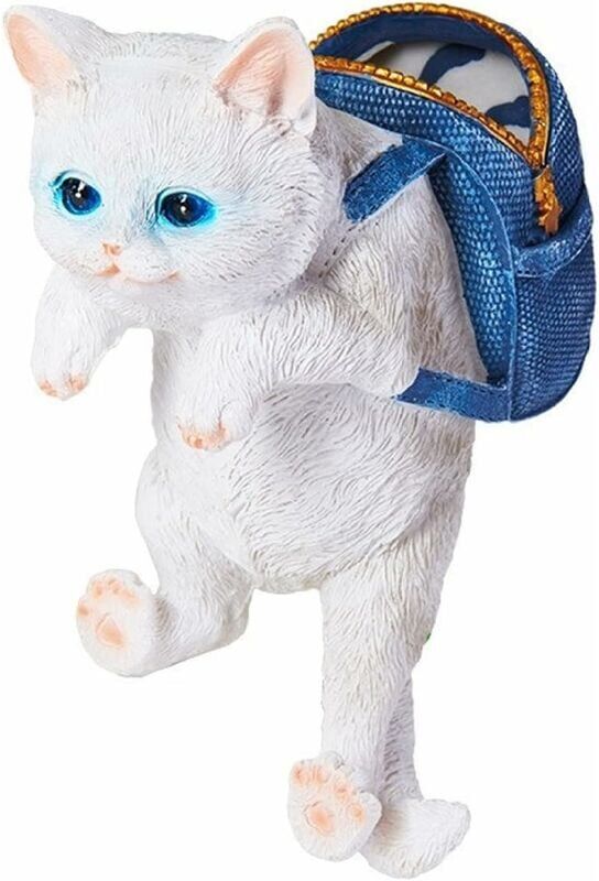 HÉLOISE Garden Cat Ornaments Fish tank decoration landscaping cat backpack decoration creative aquarium desktop cute floating small decoration