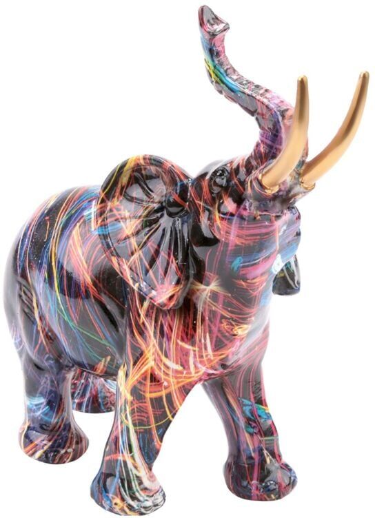 TLILY Nordic Painting Graffiti Elephant Sculpture Figurine Colorful Art Statue Resin Animal Decor c