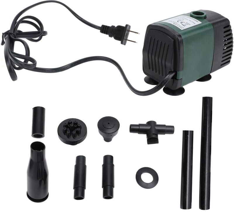 GROOFOO Submersible Fountain Water Pump Small Outdoor IP68 Protecting 7W 500L/H for Aquarium Fish Tank Pond SM‑039L us Plug 110V