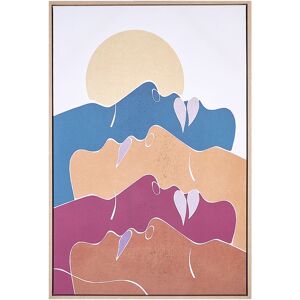 Beliani - Canvas Print Wall Art 93 x 63 cm mdf Frame Abstract Shapes Rectangular Modern Multicolour Fasano - Multicolour