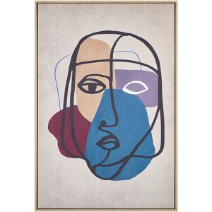 BELIANI Canvas Print Wall Art 93 x 63 cm Synthetic mdf Frame Abstract Face Lady Multicolour Binetto - Multicolour