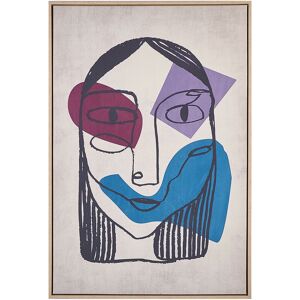 Beliani - Canvas Print Wall Art 93 x 63 cm Synthetic mdf Frame Abstract Face Lady Multicolour Toritto - Multicolour
