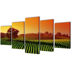 Hommoo - Canvas Wall Print Set Fields 100 x 50 cm VD08829