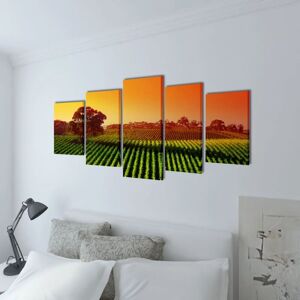 BERKFIELD HOME Canvas Wall Print Set Fields 100 x 50 cm