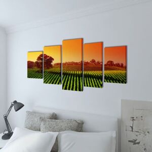 Berkfield Home - Canvas Wall Print Set Fields 200 x 100 cm