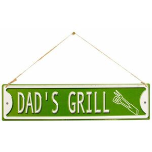 La Hacienda Dad's Grill Wall Sign - Steel - W40 x H10 cm - Green/White