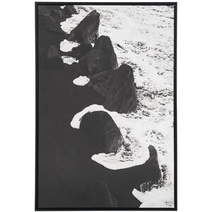 Beliani - Framed Canvas Print Wall Art Maritime Motif 63 x 93 cm Black and White Siziano - Black