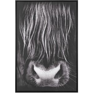 Beliani - Canvas Print Wall Art 93 x 63 cm Polyester mdf Frame Bull Black Galeata - Black