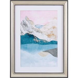 Beliani - Framed Wall Art 30 x 40 cm Mountains Pattern Print on Paper Multicolour Enewari - Multicolour