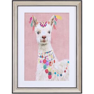 Beliani - Framed Wall Art Print Pink Frame Lama Design Kids Room 30 x 40 cm Balala - Pink