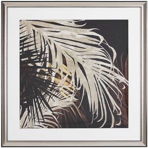 Beliani - Framed Wall Art 60 x 60 cm Palm Leaf Pattern Print on Paper Brown and Gold Togbo - Brown