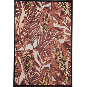 Beliani - Framed Wall Art 63 x 93 cm Palm Leaves Pattern on Paper Red Floresta - Red