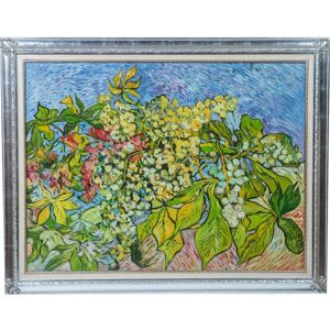 BISCOTTINI Hand painted oil painting on canvas wood made frame silver leaf finish RIBES 140