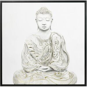 Homcom - Gold Textured Canvas Wall Art Buddha for Living Room Bedroom, 83x83cm - Multi-Coloured