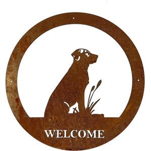 Poppyforge Ltd - Labrador Welcome Wall Art - Large - Steel - W49.5 x H49.5 cm