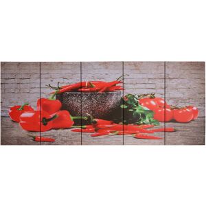 Berkfield Home - Mayfair Canvas Wall Print Set Paprika Multicolour 150x60 cm