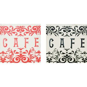 Premier Housewares - Cafe Print Plaques For Kitchen Walls Lightweight Contemporary Style Plaque For Wall Hanging W21 x D3 x H21cm