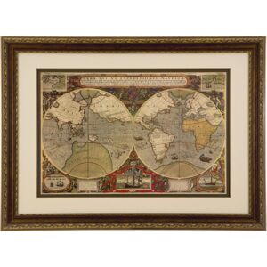 Framed World Map Wall Art - Premier Housewares