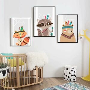 Pesce - Set of 3 Paintings for Children's Room Girl Pink Baby Posters Set Rabbit My Princess Love Poster Birthday Gifts Unframed XL(50X70CM) No Frame