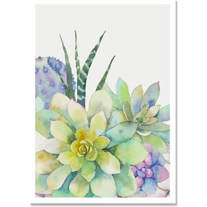 PESCE Succulent Plants Nordic Poster Leaf Cactus Flowers Wall Art Print Posters And Prints Canvas Painting Pictures Unframed-50x70-501