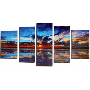 DEWDAT 5PCS Canvas Painting Canal Sunset Art Home Wall Decor DEWDAT 5PCS Canvas Painting Canal Sunset Art Home Wall Decor
