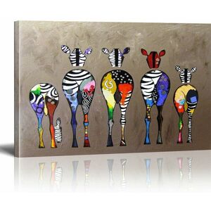 QIYAO Banksy Toile Tableau Zebra Herd Colourful Rears Street Art Graffiti Toile Art Décor Impression sur Toile Tableau Décoration murale salon moderne QIYAO Banksy Toile Tableau Zebra Herd Colourful Rears Street Art Graffiti Toile Art Décor Impression sur Toile Tableau Décoration murale salon moderne