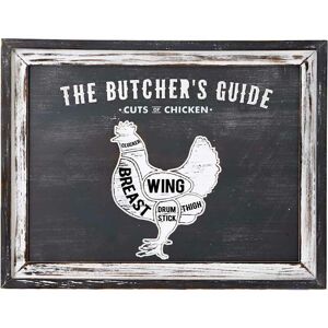HILL INTERIORS Butchers Cuts Chicken Wall Plaque - Wood - L3 x W58 x H45 cm - Grey/White HILL INTERIORS Butchers Cuts Chicken Wall Plaque - Wood - L3 x W58 x H45 cm - Grey/White