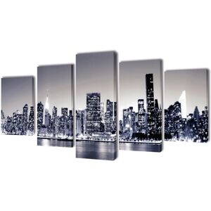 vidaXL Wall Art Set - Monochrome New York Skyline - 200x100cm vidaXL Wall Art Set - Monochrome New York Skyline - 200x100cm