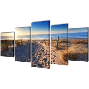 Canvas Wall Print Set Sand Beach 200 x 100 cm vidaXL Canvas Wall Print Set Sand Beach 200 x 100 cm vidaXL