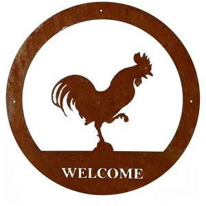 Cockerel Welcome Wall Art - Small - Steel - W29.5 x H29.5 cm - Bare Metal/Ready to Rust Cockerel Welcome Wall Art - Small - Steel - W29.5 x H29.5 cm - Bare Metal/Ready to Rust