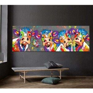 SNQ Cow Print Home Decor Painting, SL.GT, Canvas Painting without Frame, 40X120cm SNQ Cow Print Home Decor Painting, SL.GT, Canvas Painting without Frame, 40X120cm