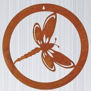 Dragonfly in a Circle Small Garden Wall Art - Bare Metal/Ready to Rust Dragonfly in a Circle Small Garden Wall Art - Bare Metal/Ready to Rust