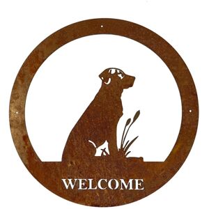 Labrador Large Wall Art - With Text - Steel - W49.5 x H49.5 cm - Bare Metal/Ready to Rust Labrador Large Wall Art - With Text - Steel - W49.5 x H49.5 cm - Bare Metal/Ready to Rust