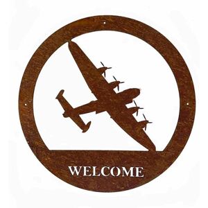 Lancaster Welcome Wall Art - Large - Steel - W49.5 x H49.5 cm - Bare Metal/Ready to Rust Lancaster Welcome Wall Art - Large - Steel - W49.5 x H49.5 cm - Bare Metal/Ready to Rust