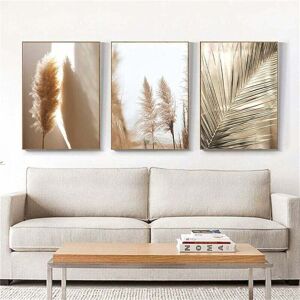 SNQ Set of 3 high-quality posters – Beige – Pampas Grass – Modern wall decoration – Vintage motifs – For living room, bedroom – Unframed – Size: 30 x 40 SNQ Set of 3 high-quality posters – Beige – Pampas Grass – Modern wall decoration – Vintage motifs – For living room, bedroom – Unframed – Size: 30 x 40