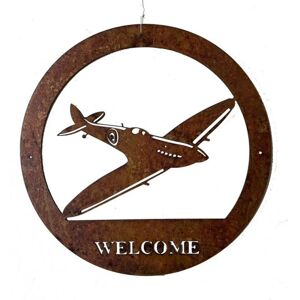 Spitfire Large Wall Art - With Text - Steel - W49.5 x H49.5 cm - Bare Metal/Ready to Rust Spitfire Large Wall Art - With Text - Steel - W49.5 x H49.5 cm - Bare Metal/Ready to Rust