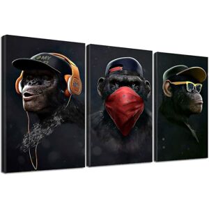 SNQ Wise Monkey Canvas Print – Canvas Art for Living Room – Modern Home Decor – 30 x 50 cm – 3 Pieces SNQ Wise Monkey Canvas Print – Canvas Art for Living Room – Modern Home Decor – 30 x 50 cm – 3 Pieces