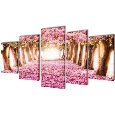 vidaXL Cherry Blossom Canvas Wall Art Set - Wall Art Set vidaXL Cherry Blossom Canvas Wall Art Set - Wall Art Set