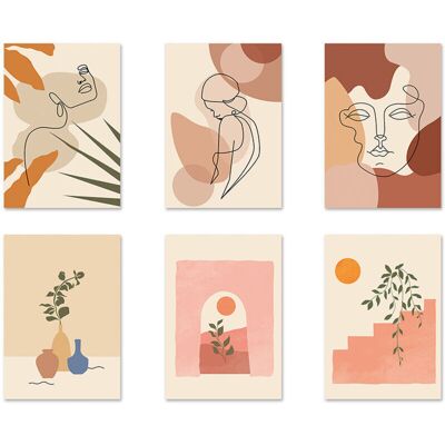 LIIYIELA Decorative wall art prints, 6 minimalist wall art prints, abstract bohemian modern art prints, wall art prints with geometric landscape design, LIIYIELA Decorative wall art prints, 6 minimalist wall art prints, abstract bohemian modern art prints, wall art prints with geometric landscape design,