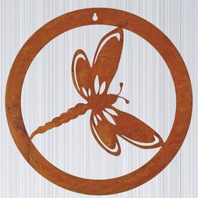 Dragonfly in a Circle Small Garden Wall Art - Bare Metal/Ready to Rust Dragonfly in a Circle Small Garden Wall Art - Bare Metal/Ready to Rust