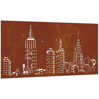 Garden Wall Decoration 105x55 cm Corten Steel Skyline Design Vidaxl Garden Wall Decoration 105x55 cm Corten Steel Skyline Design Vidaxl