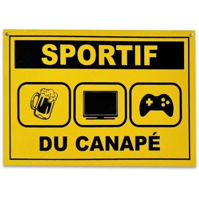 Sporty Couch Plaque - MYCRAZYSTUFF - Yellow - Unisex - 10x15cm - Lightweight ABS Sporty Couch Plaque - MYCRAZYSTUFF - Yellow - Unisex - 10x15cm - Lightweight ABS